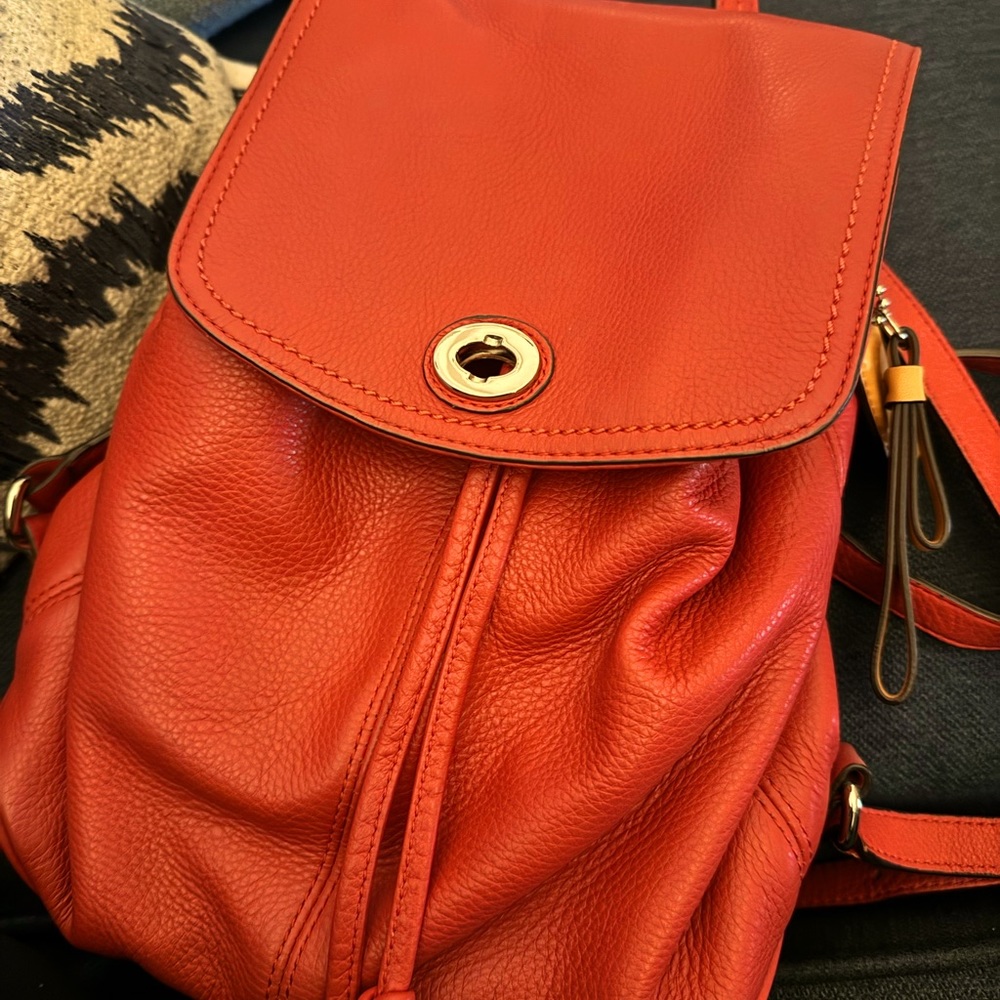 Genuine leather COACH backpack styled purse
